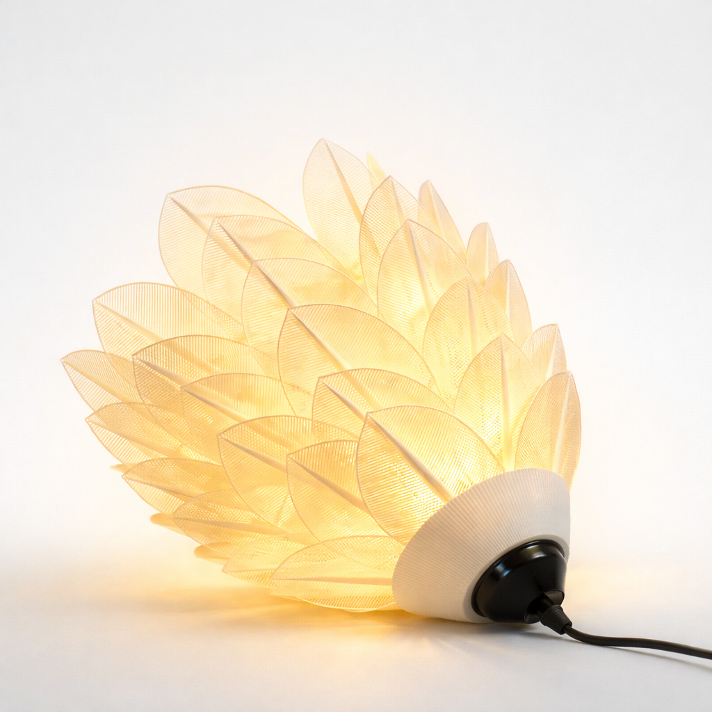 Decorative lamp with a unique design on a white background