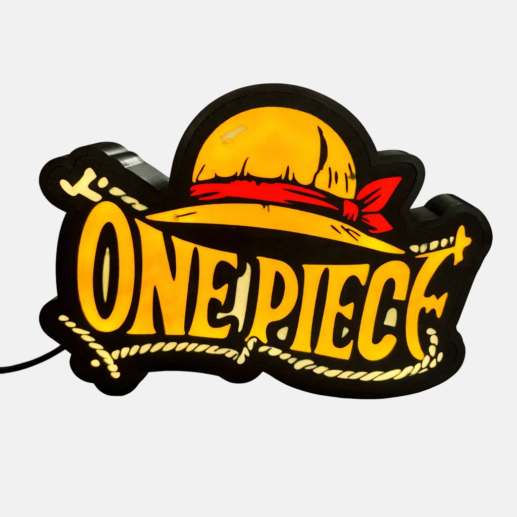 One Piece logo with a character's hat on a white background