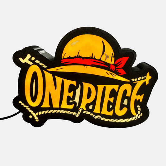 One Piece logo with a character's hat on a white background